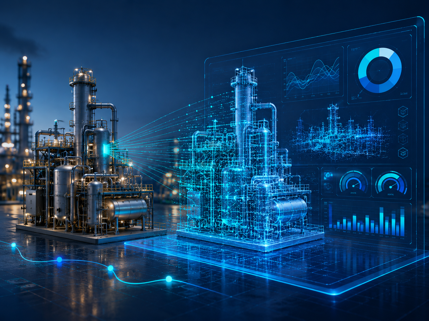 Digital twin dashboard graphic